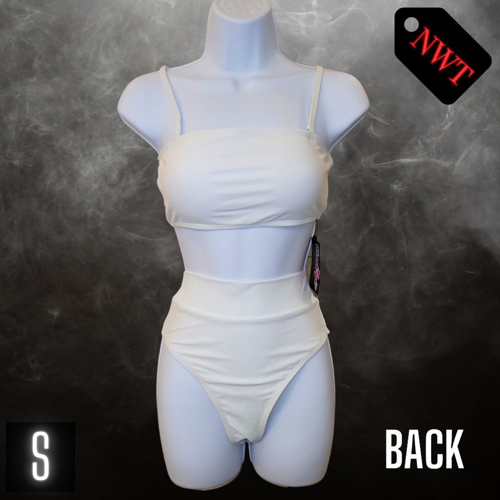 Small Off White Two Piece Bikini with Removeable Straps | Two Piece Swimsuit